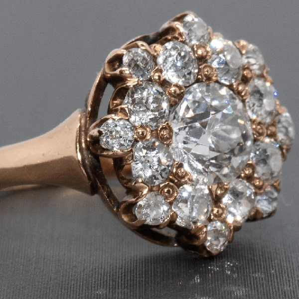 14k gold antique cluster ring