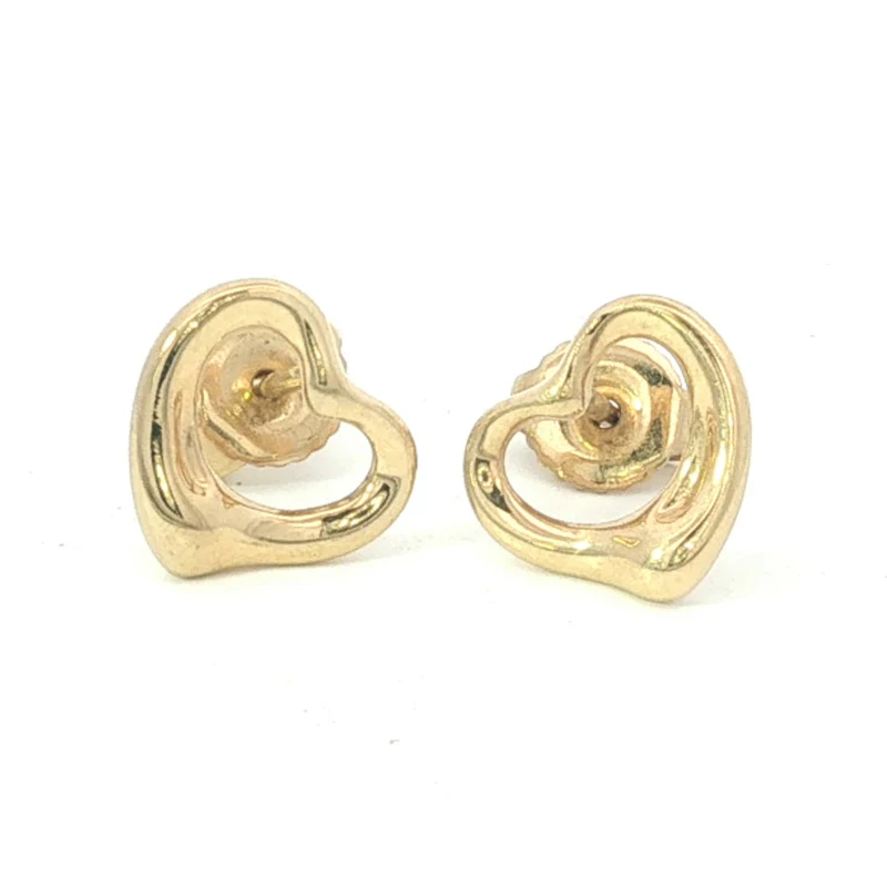 Tiffany & Co. Elsa Peretti 18K gold open heart earrings